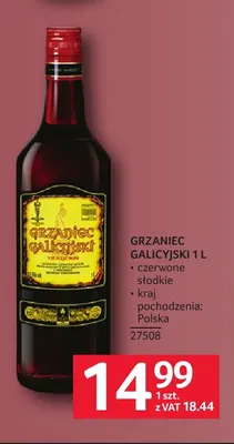 Wino czerwone Grzaniec Galicyjski promocja w Selgros
