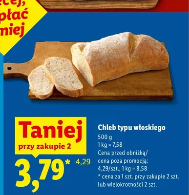 Chleb typu włoskiego promocja w Lidl