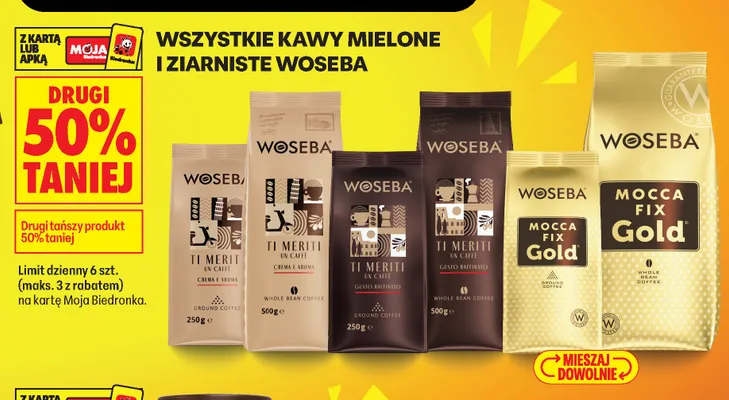 Kawa ziarnista Woseba Mocca Fix Gold promocja w Biedronka