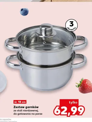 Zestaw garnków do gotowania na parze promocja w Kaufland