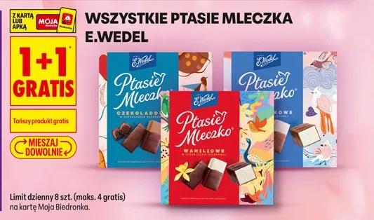 Ptasie mleczko wszystkie rodzaje promocja w Biedronka