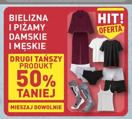 Bielizna i piżamy damskie i męskie promocja w Aldi