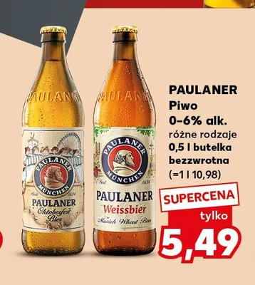 Piwo pszeniczne Paulaner Weissbier promocja w Kaufland