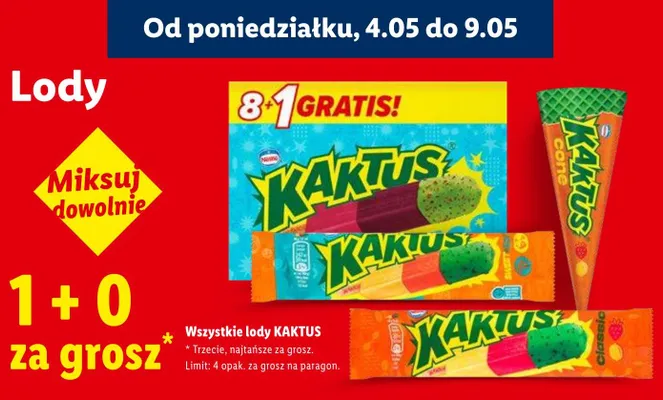 Lody Kaktus Nestlé promocja w Lidl
