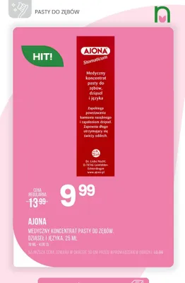 Medyczny koncentrat pasty do zębów, dziąseł i języka promocja w Drogerie Natura