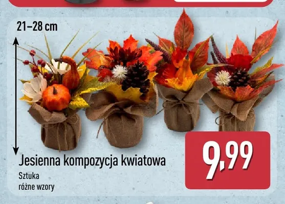 Jesienna kompozycja kwiatowa promocja w Aldi