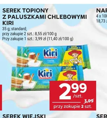Serek topiony z paluszkami chlebowymi Kiri promocja w Stokrotka