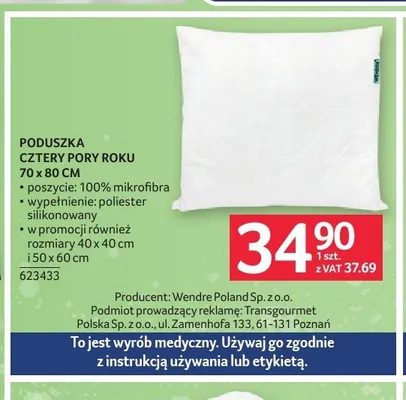 Poduszka Cztery Pory Roku 70x80 cm promocja w Selgros