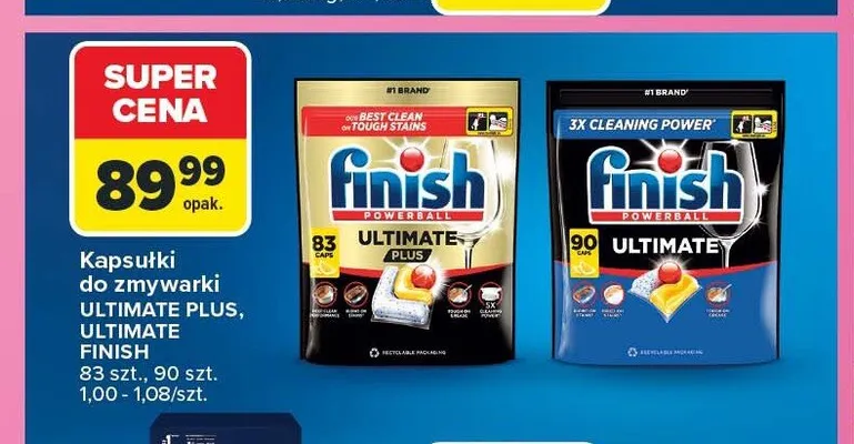 Kapsułki do zmywarki Finish Ultimate Plus Ultimate promocja w Carrefour