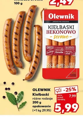 Kiełbaski bekonowo-serowe Olewnik promocja w Kaufland
