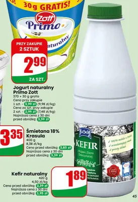 Kefir naturalny Kujawy promocja w Dino