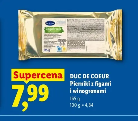 Pierniki z figami i winogronami Duc De Coeur promocja w Lidl