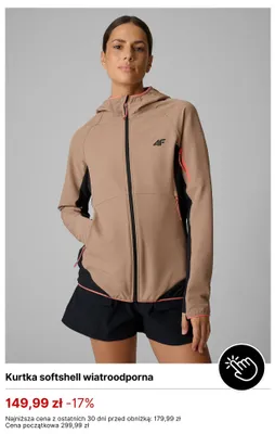 Kurtka softshell wiatroodporna 4F promocja w 4F