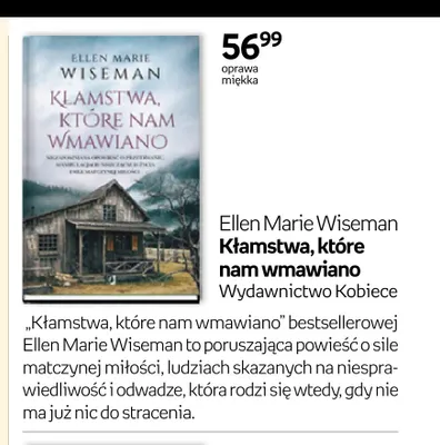 Książka Kłamstwa, które nam wmawiano Ellen Marie Wiseman oprawa miękka promocja w Empik