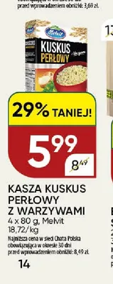 Kasza kuskus perłowy z warzywami 4-pak Melvit promocja w Chata Polska
