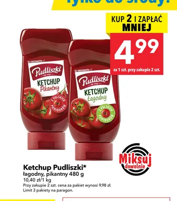 Ketchup Pudliszki łagodny promocja w LEWIATAN