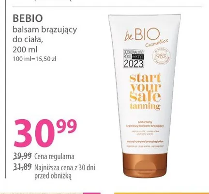 Balsam brązujący do ciała BEBIO promocja w Hebe