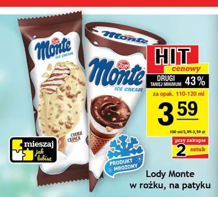 Lody Monte na patyku promocja w Gram Market