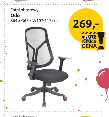 Fotel obrotowy Odo promocja w Black Red White