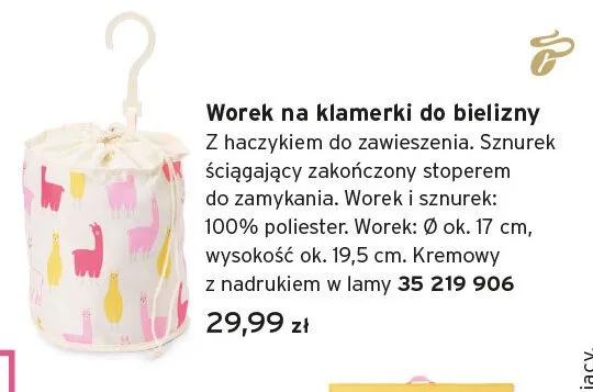 Worek na klamerki do bielizny promocja w Tchibo