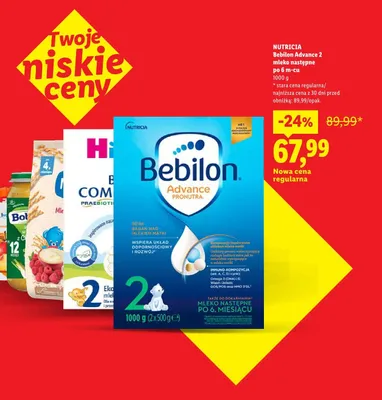 Mleko następne Bebilon Advance 2 po 6 miesiącu promocja w Lidl