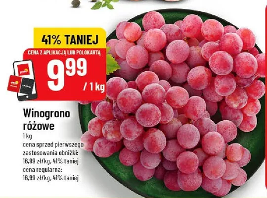Winogrono różowe promocja w POLOmarket