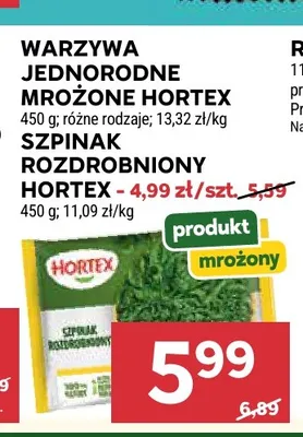 Warzywa jednorodne mrożone Hortex promocja w Stokrotka