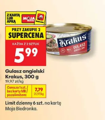 Gulasz angielski Krakus promocja w Biedronka