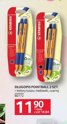 Długopis Pointball Stabilo niebieski 2-pak promocja w Selgros