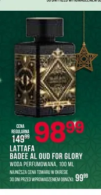 Woda perfumowana Lattafa Badee Al Oud For Glory promocja w Drogerie Natura