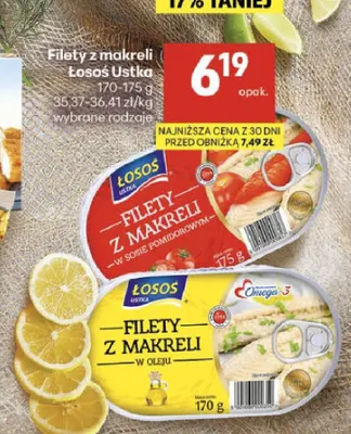 Filety z makreli w oleju Łosoś Ustka promocja w Delikatesy Centrum