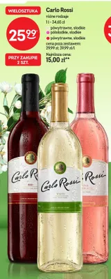 Wino Carlo Rossi Red pówytrawne słodkie promocja w Żabka