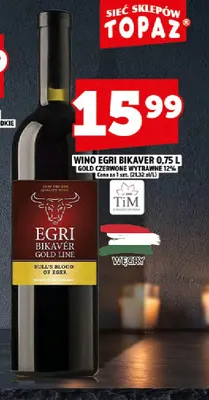 Wino czerwone Egri Bikaver Gold wytrawne promocja w TOPAZ