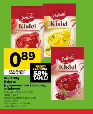 Kisiel 38g (trzy smaki, truskawkowy, wiśniowy) promocja w Hitpol