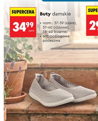 Buty damskie Clevé szare promocja w Biedronka
