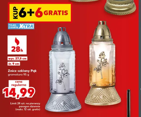Znicz szklany Pąk promocja w Kaufland