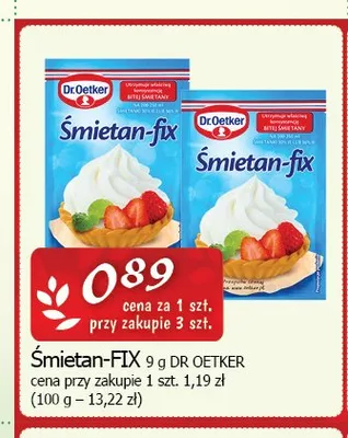 Śmietan-fix Dr. Oetker promocja w CEZAR Delikatesy