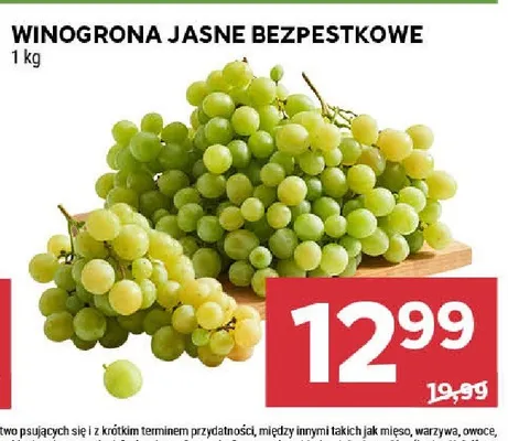 Winogrona jasne bezpestkowe promocja w Stokrotka