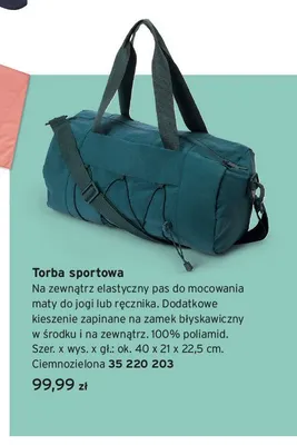 Torba sportowa Tchibo ciemnozielona promocja w Tchibo
