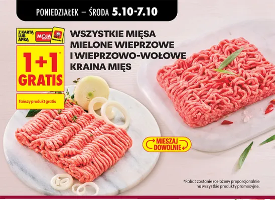 Mięsa mielone wieprzowe i wieprzowo-wołowe Kraina Mięs promocja w Biedronka