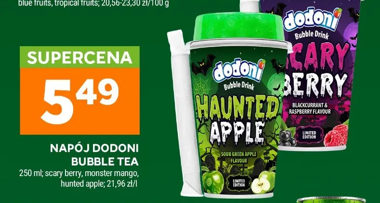 Napój Dodoni Bubble Tea hunted apple promocja w Stokrotka