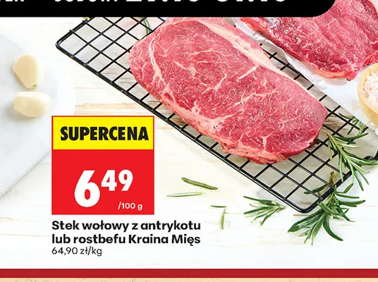 Stek wołowy z rostbefu Kraina Mięs promocja w Biedronka