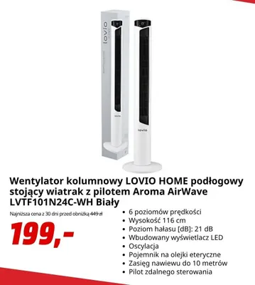 Wentylator kolumnowy Lovio Home Aroma AirWave Biały promocja w Media Markt