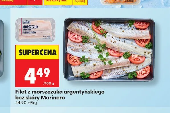 Filet z morszczuka argentyńskiego bez skóry Marinero promocja w Biedronka