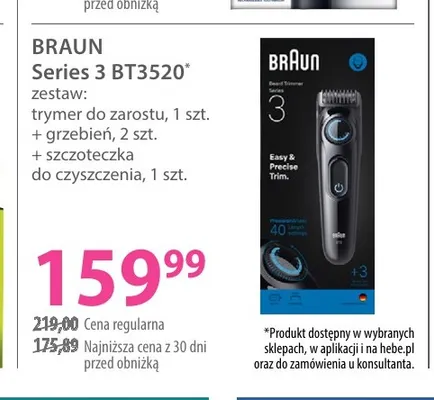 Zestaw trymer do zarostu Series 3 BT3520 Braun promocja w Hebe