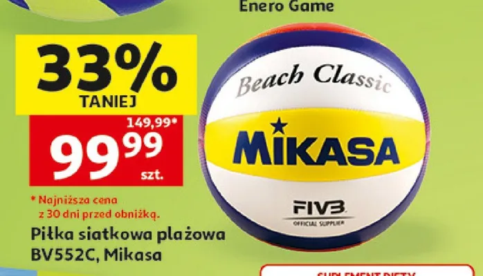Piłka siatkowa plażowa Mikasa BV552C promocja w Auchan