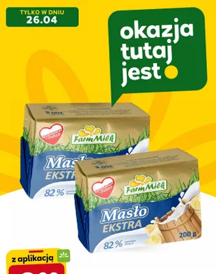 Masło Ekstra Farm Milk promocja w Stokrotka