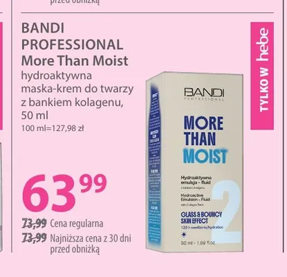 Hydroaktywna maska-krem do twarzy z bankiem kolagenu More Than Moist Bandi Professional promocja w Hebe