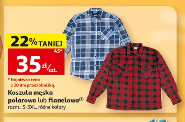 Koszula męska flanelowa Inextenso promocja w Auchan