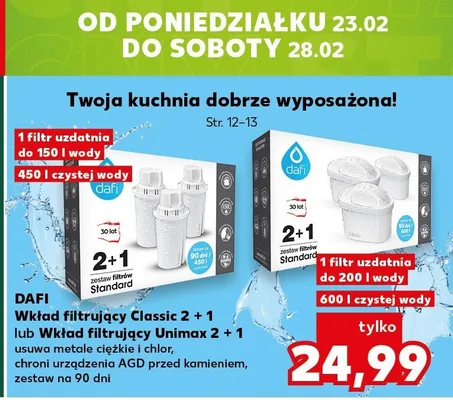 Wkład filtrujący Unimax 2 + 1 promocja w Kaufland